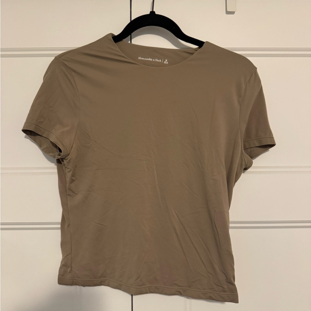 Abercrombie & Fitch Women’s Soft Matte Short Sleeve Tan Tee